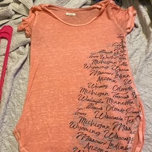Pink Tee with states